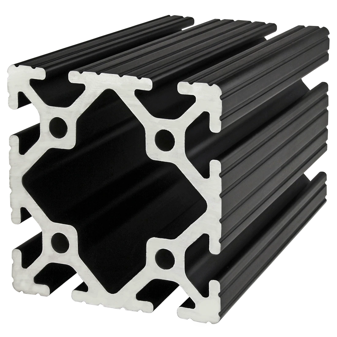 80/20 3030-BLACK-145 Extrusion, Square, 8 Open T-Slot, 145 Inch Length, Aluminum, Black | AF8ZUA 29NZ72