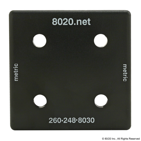 80/20 40-2050-2 End Cap, 80mm x 5mm x 80mm, ABS, Black | AE4EVJ 5JRF5