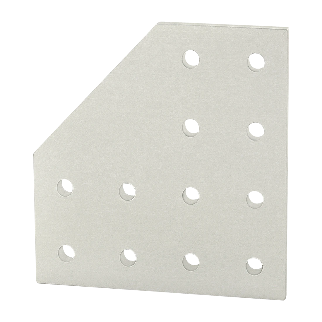80/20 4128 Flat Plate, 90 Deg., 12 Hole, 3/16 x 4 x 4 Inch Size, Aluminum | AC3BQF 2RCX5