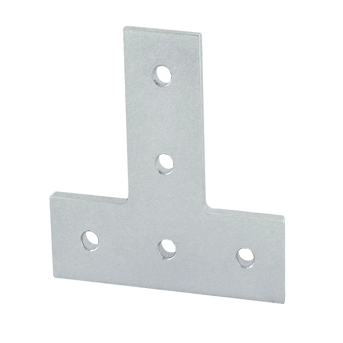 80/20 4480 Tee Flat Plate, 5 Hole, 1/4 x 4-1/2 x 4-1/2 Inch Size, Aluminum, Clear | AF8ZWA 29PA21