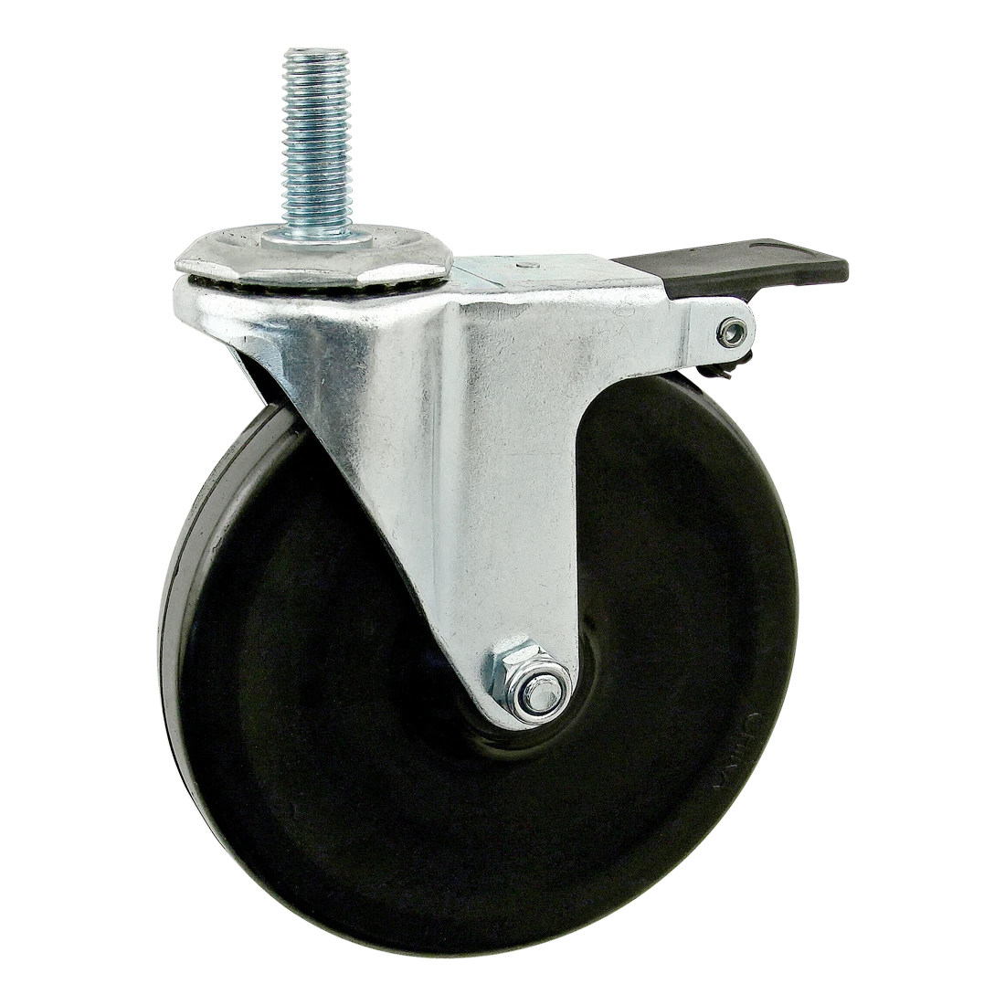 80/20 65-2344 Swivel Caster, Metric, Top Brake, 68kg Capacity, Steel/Soft Rubber, Black | AF8ZWX 29PA39