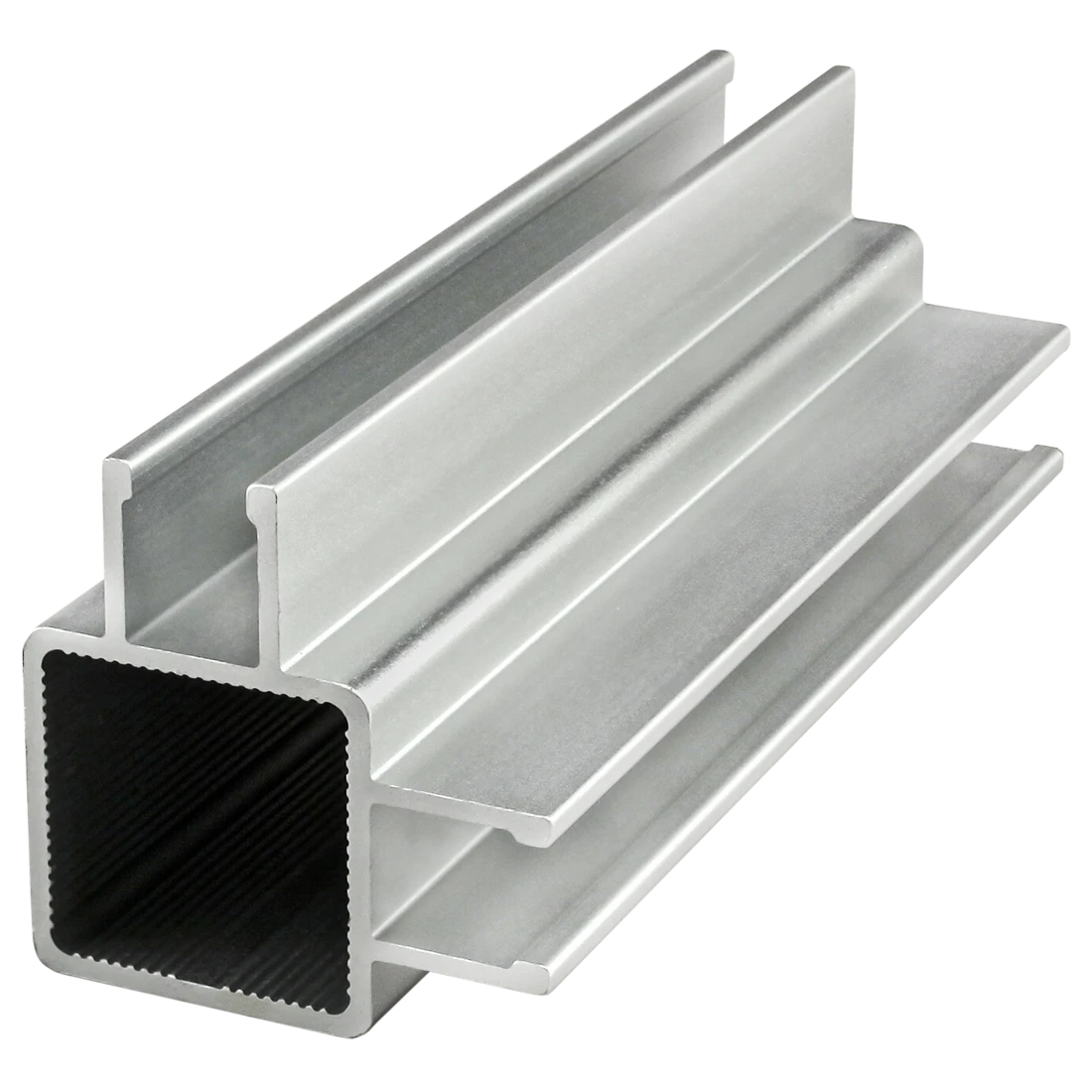 Tube Profile, Quick Frame, Double Flange, 72 Inch Length, Aluminum, Clear