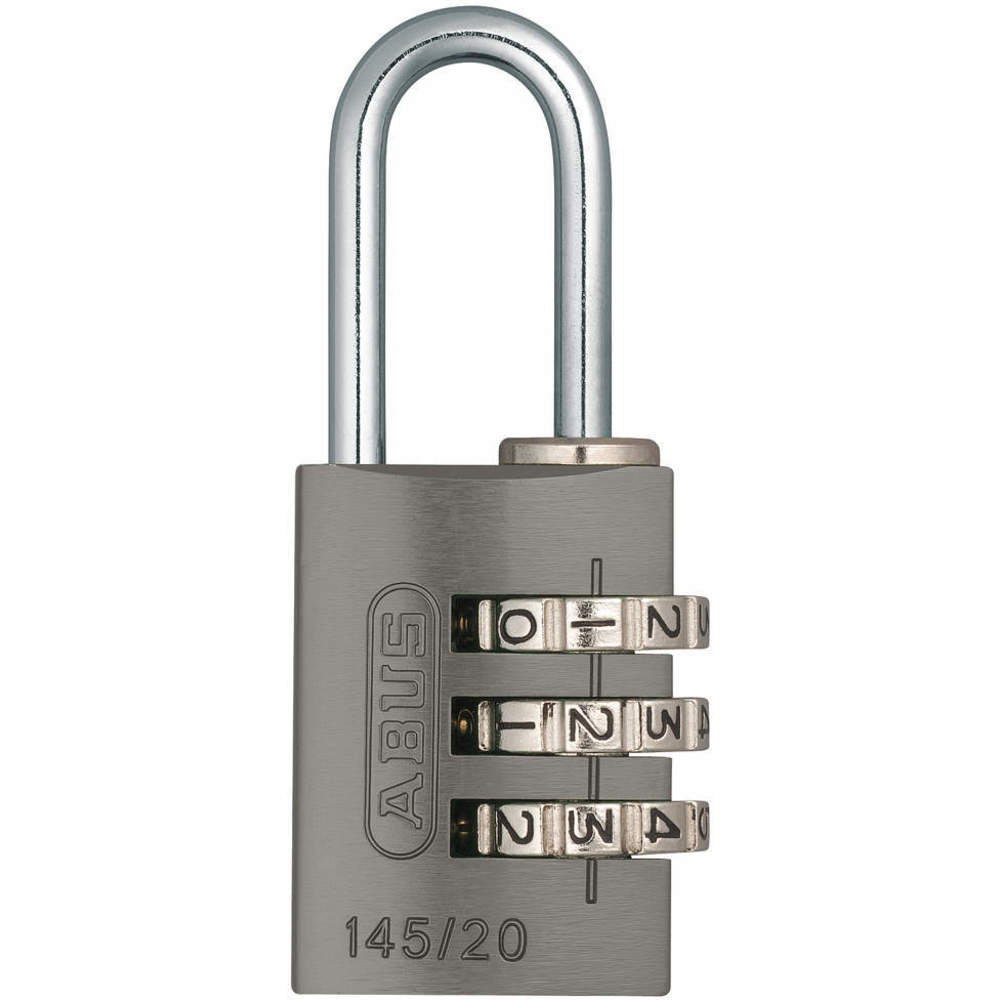 ABUS 145/20 Black Combination Padlock Side Black/Silver | AJ2HWR 5JKR8