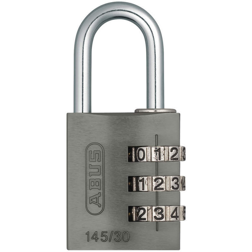 ABUS 145/30 Black Combination Padlock Side Black/Silver | AJ2HWY 5JKT4