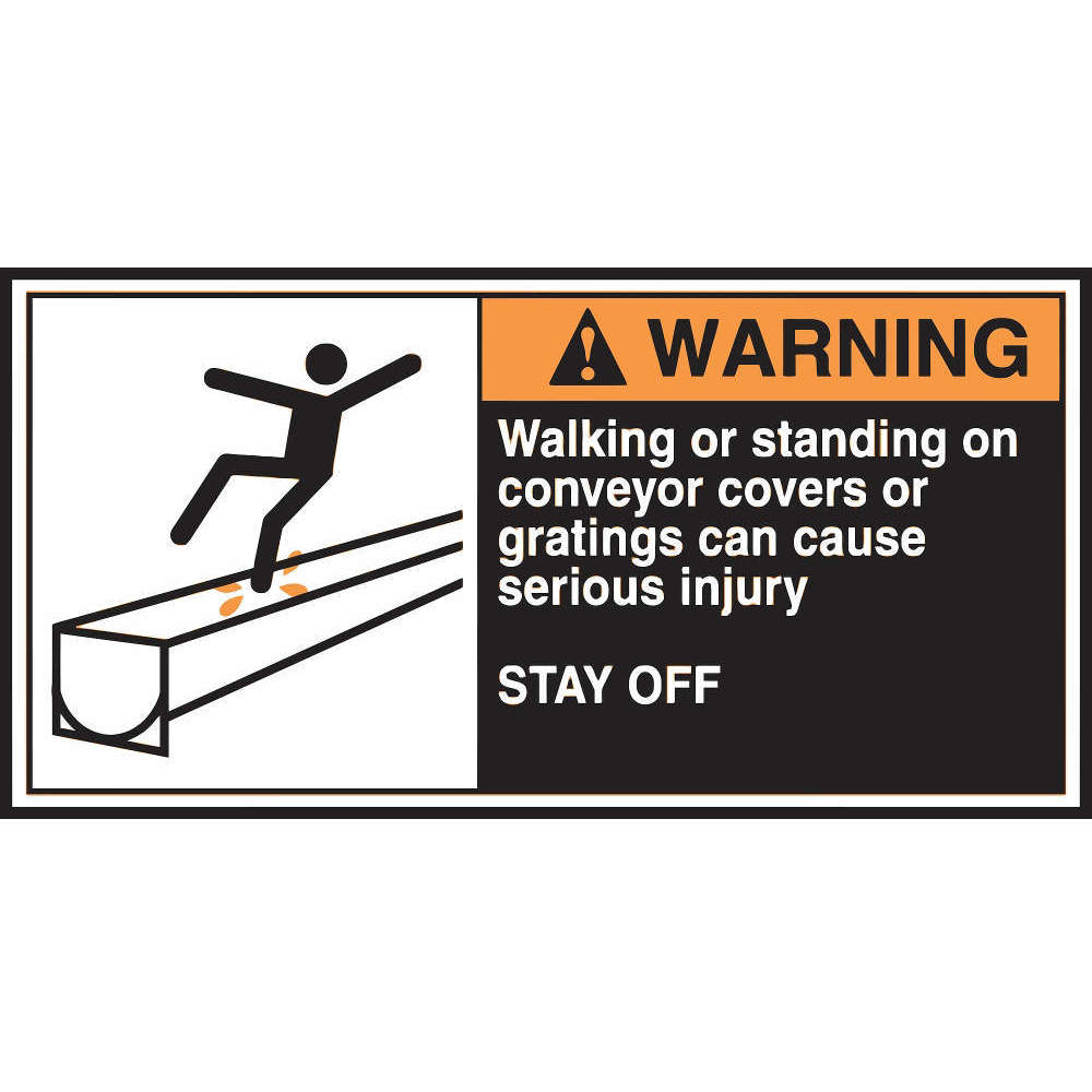 ACCUFORM SIGNS LECN367 Label Cema 2-1/2 x 5 Warning Walking - Pack Of 5 | AC6TKX 36A968