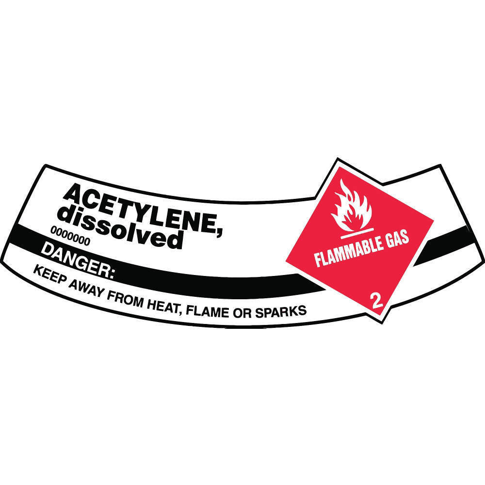 ACCUFORM SIGNS MCSLACR Cylinder Label 5-1/4 x 2 Inch Acetylene | AC6VCV 36J764