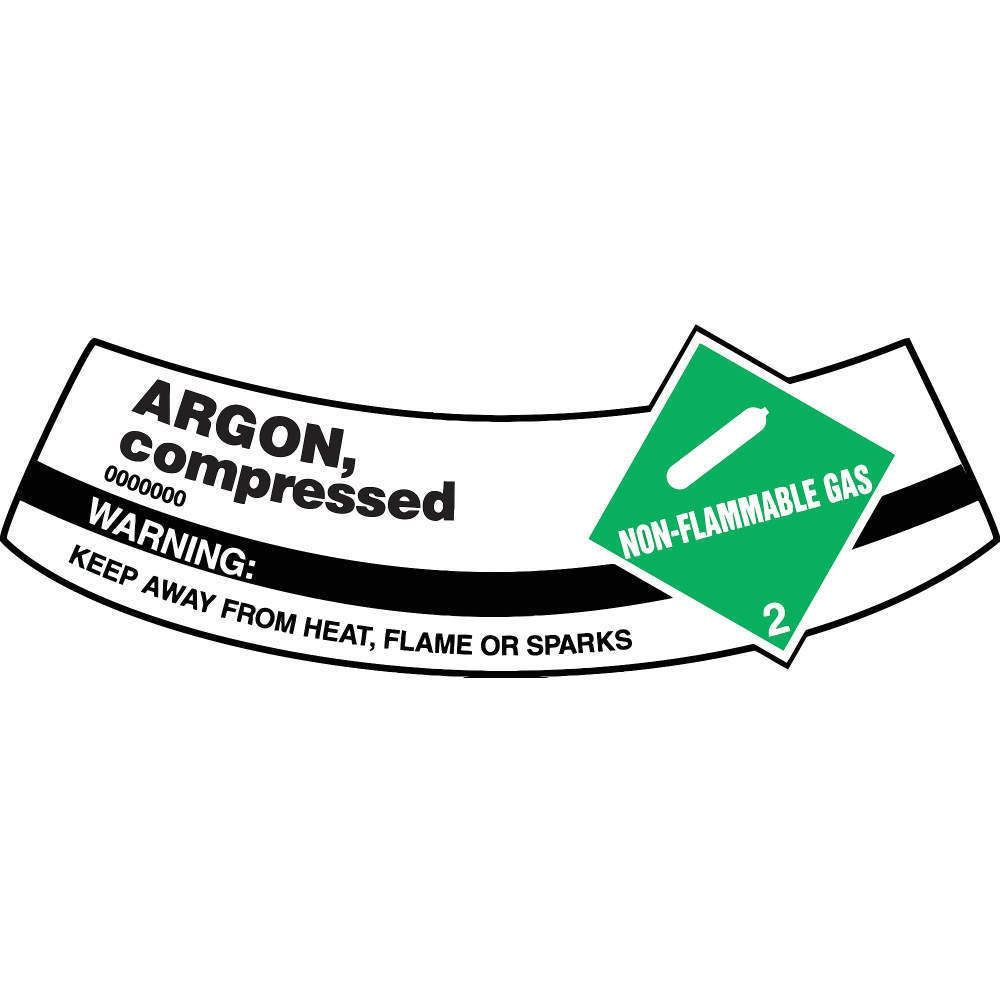 ACCUFORM SIGNS MCSLARG Cylinder Label Vinyl 5-1/4 x 2 Inch Argon | AC6VDA 36J769