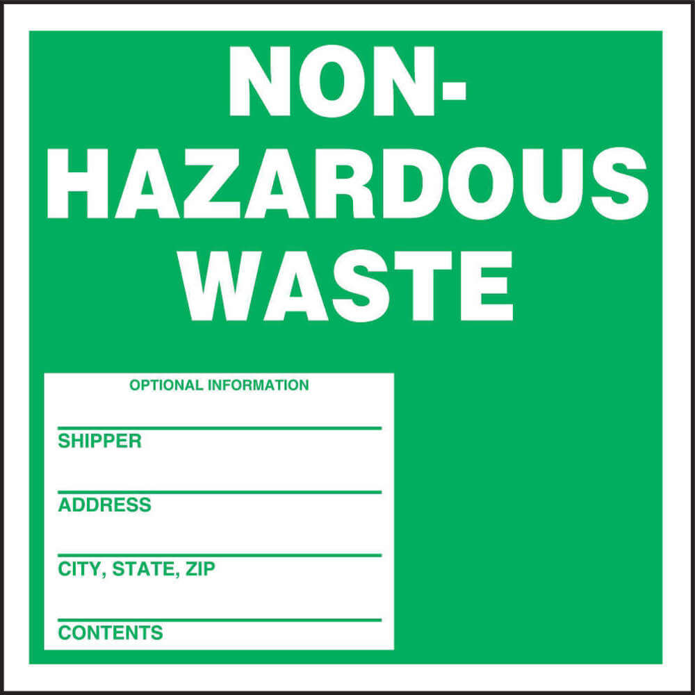 ACCUFORM SIGNS Non Hazardous and Hazardous Waste Labels