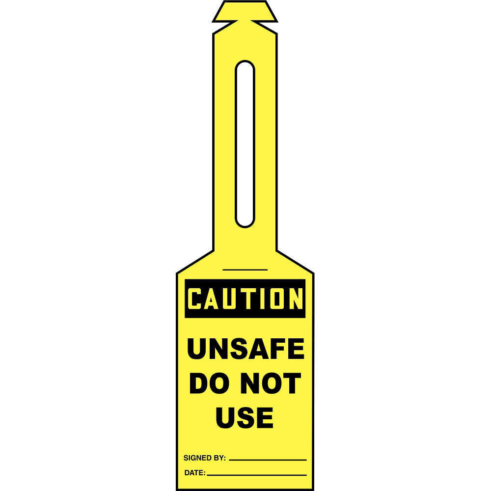 ACCUFORM SIGNS TAL314 Loop N Strap Caution Tag 5.25 x 3.25 - Pack Of 25 | AD4TLP 43Z182