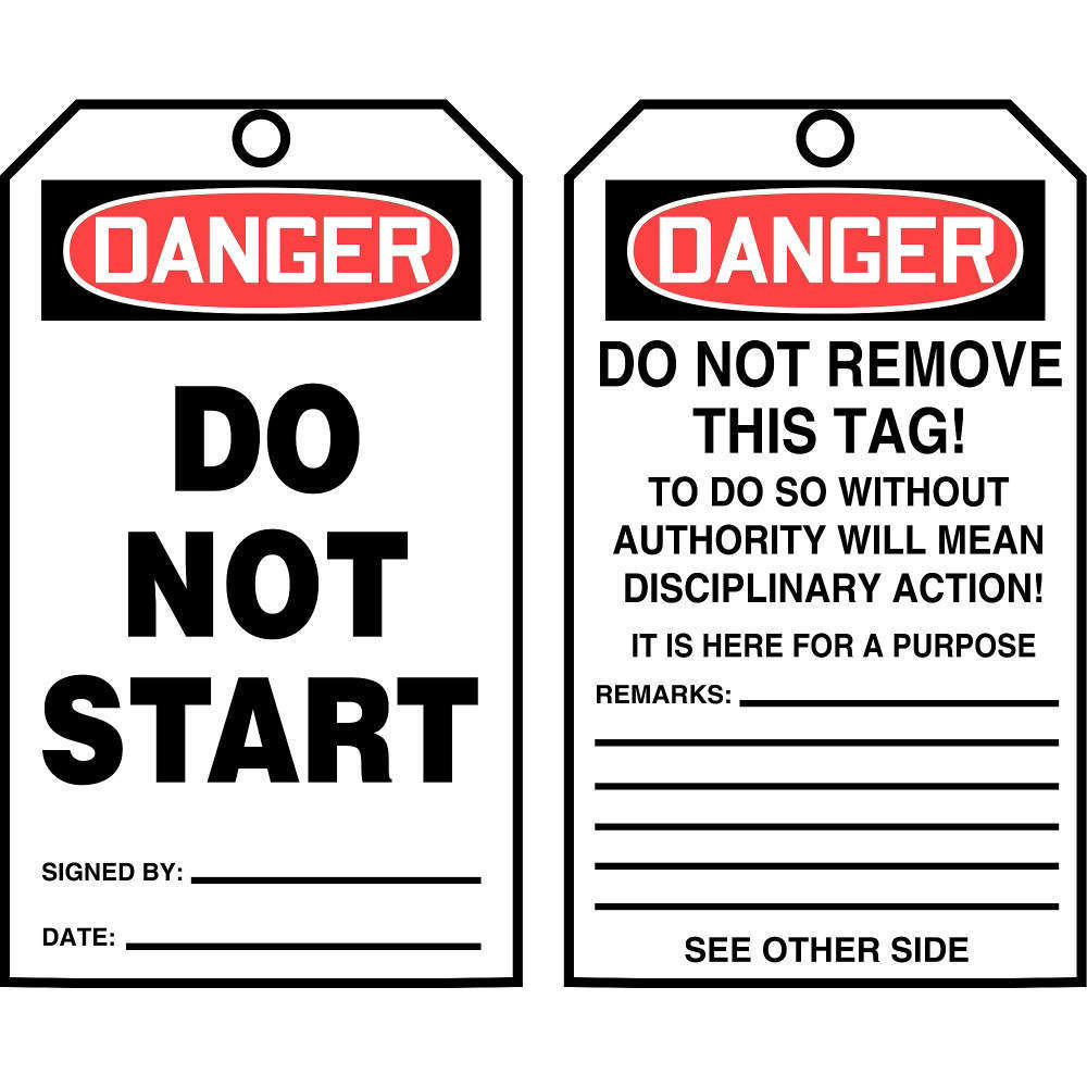 ACCUFORM SIGNS TAR108 Danger Tag By The Roll 6-1/4 x 3 - Pack Of 100 | AD4TLX 43Z189