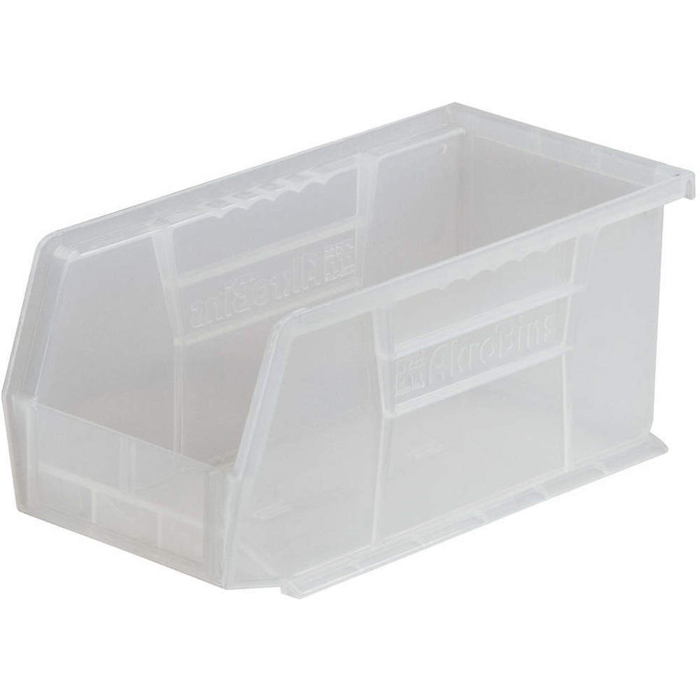Hang/Stack Bin, 10-7/8 Inch Length, 5-1/2 Inch Width, 5 Inch Height, Clear
