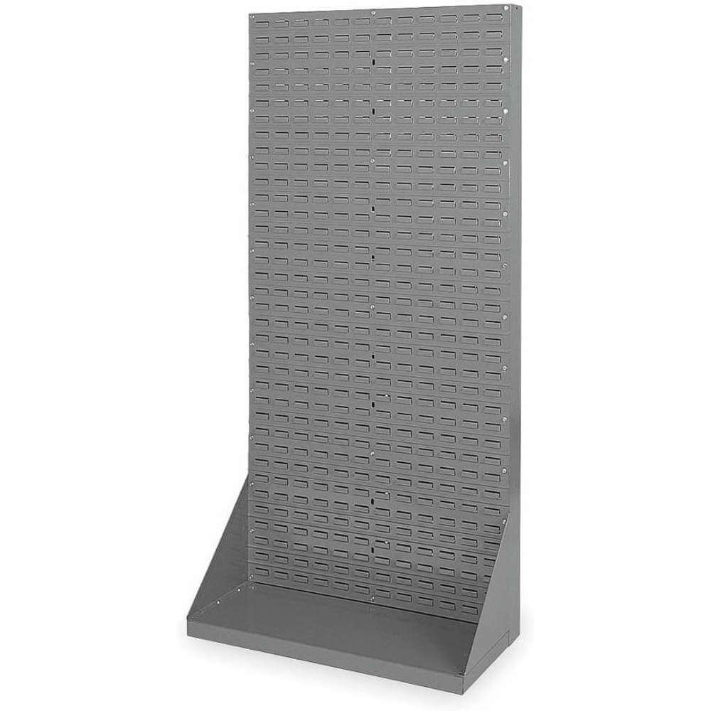 Louvered Floor Rack, 35-3/4 Inch Width, 17 Inch Length, 75-1/8 Inch Height, Gray