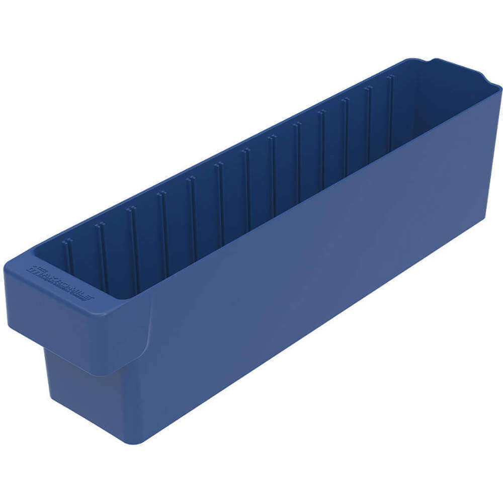 Drawer Bin, 18 Inch Length, 3-3/4 Inch Width, 4-5/8 Inch Height, Blue