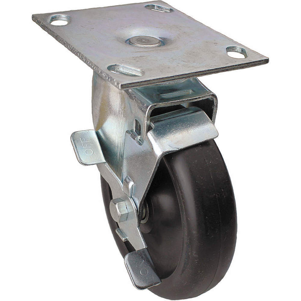 Swivel Plate Caster With Brake 350 Lb 5 Inch Diameter