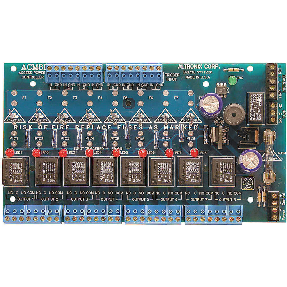 ALTRONIX ACM8CB Multi-Output Access Power Controller, Phenolic or Fiberglass | AD9KHH 4TEF2