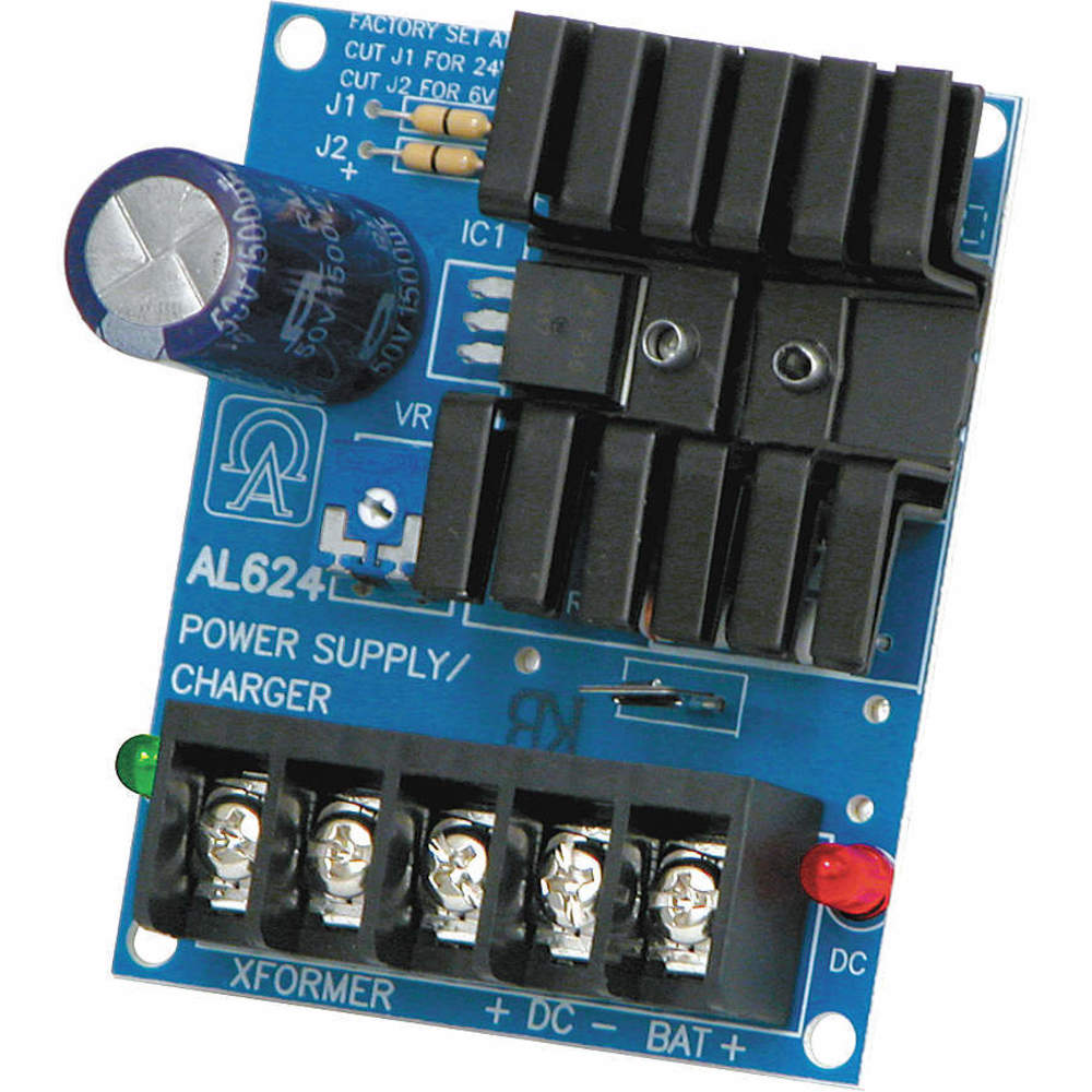 ALTRONIX AL624 Linear Power Supply Charger, 6 / 12 / 24VDC @ 1.2A, 3 In Length | AD9KMH 4TEU5