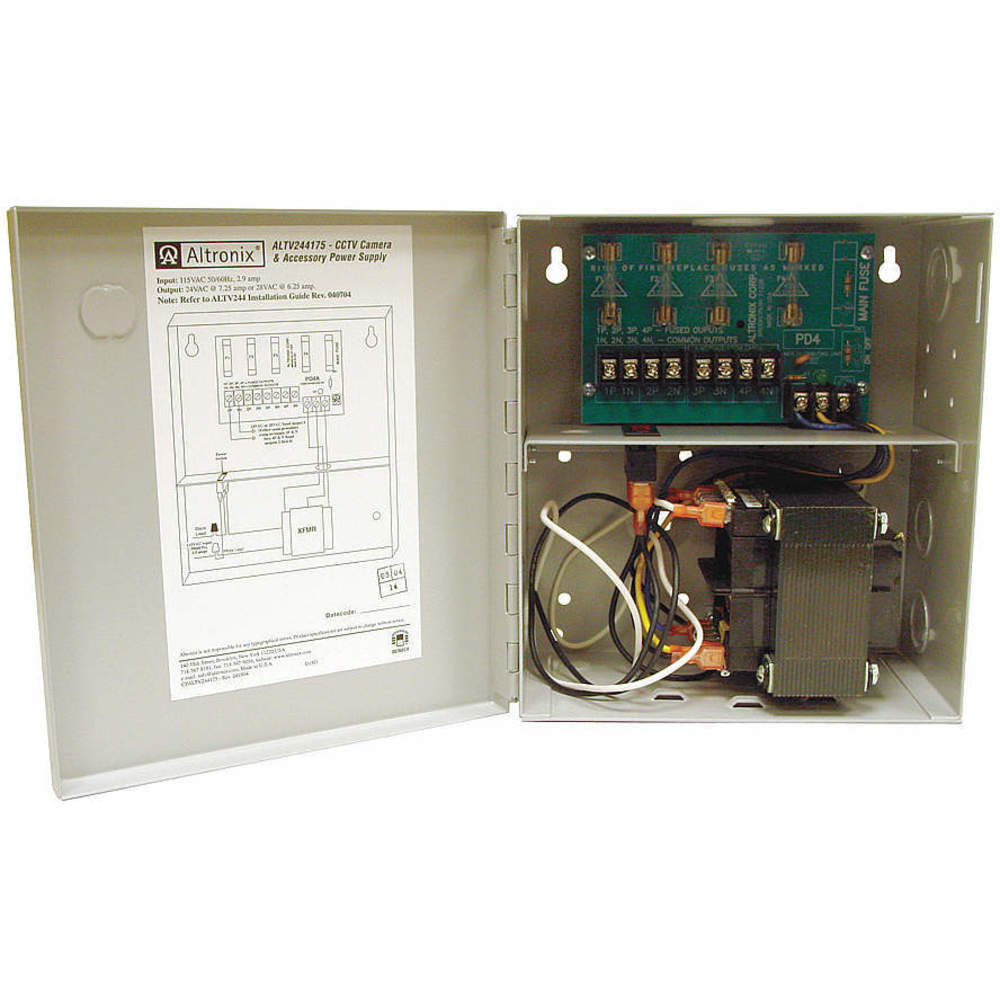 ALTRONIX ALTV244175 Power Supply 4 Fuse 24vac @ 7.25a | AD9KQZ 4TFA7