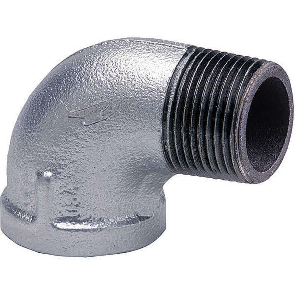Reducing Street Elbow, 90 Degree, Standard, Class 150, Galvanized, 3/4 Inch Nominal Size (a), 1/2 Inch Nominal Size (b)