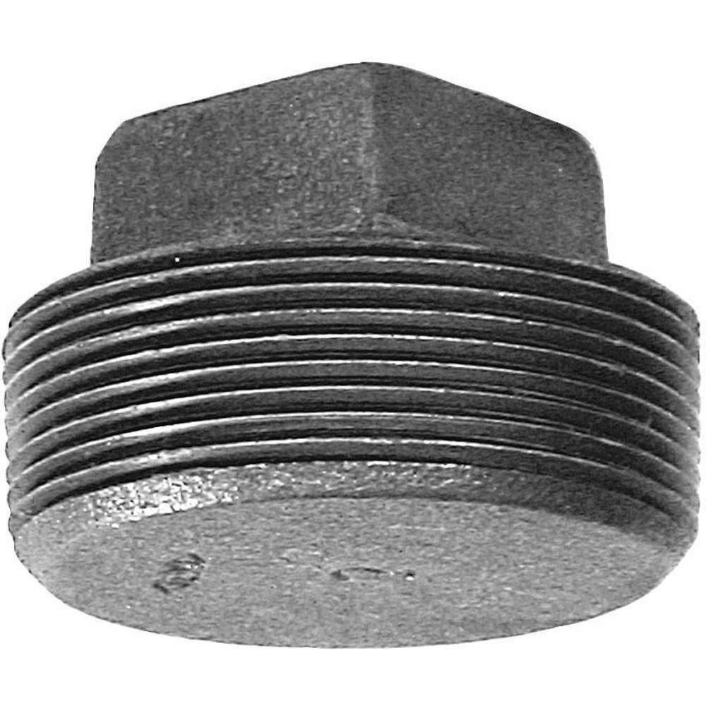 Square Head Solid Plug, 1/2 Inch Nominal pipe Size, Black FInish, Carbon Steel