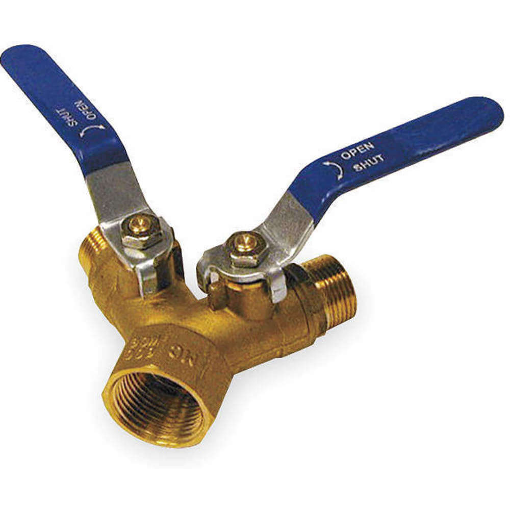 APPROVED VENDOR 1PYZ6 Brass Ball Valve 3-way Fnpt x Mnpt 1 Inch x 3/4 In | AB2ZLZ