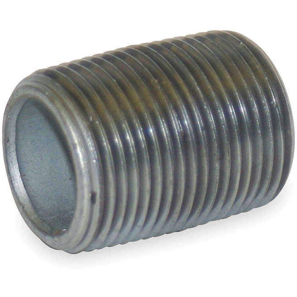 Nipple, Galvanized Steel, 6 Inch Pipe Size, 3 Inch Length, Threaded on Both Ends, Welded