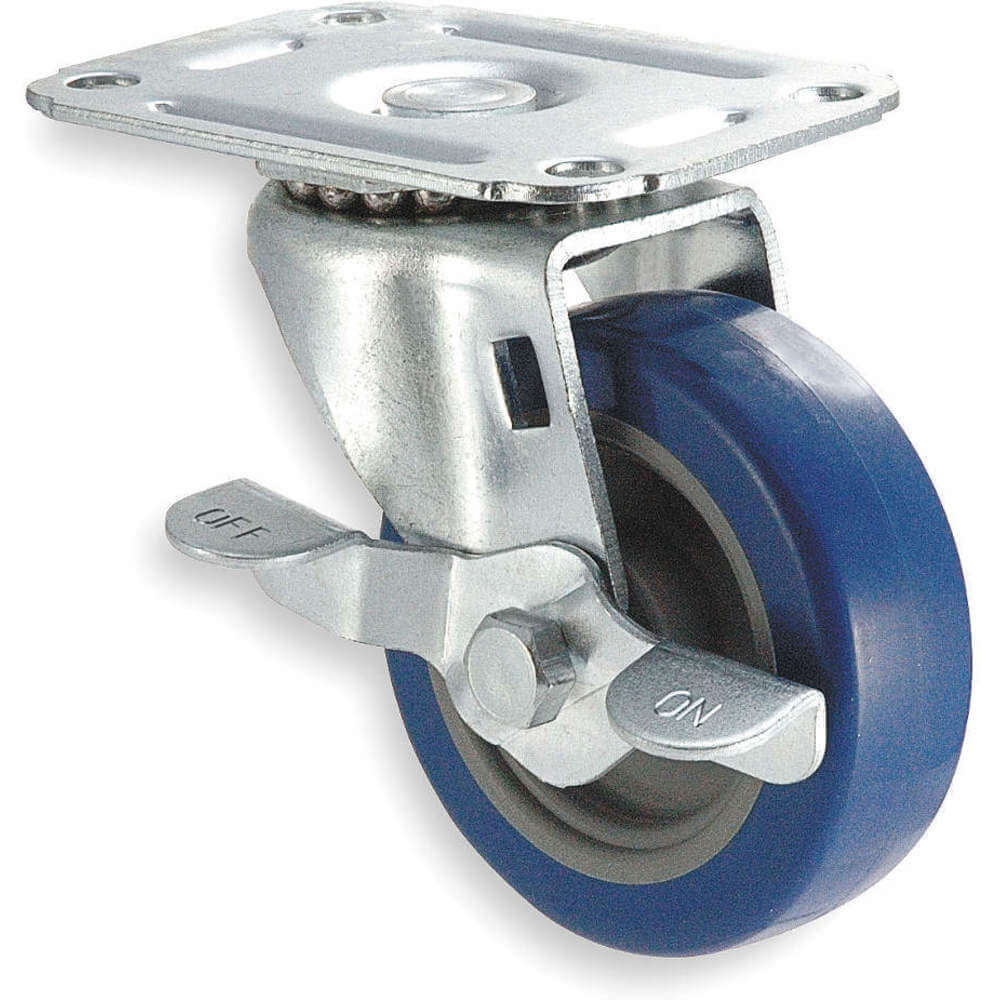 Swivel Plate Caster With Brake 125 Lb 5 Inch Diameter