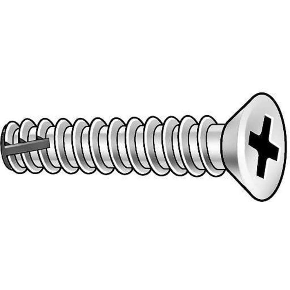 Thread Cutting Screw, 10-32 Thread Size, SS, 0.116 In Head Ht., 5/8 In Lg.