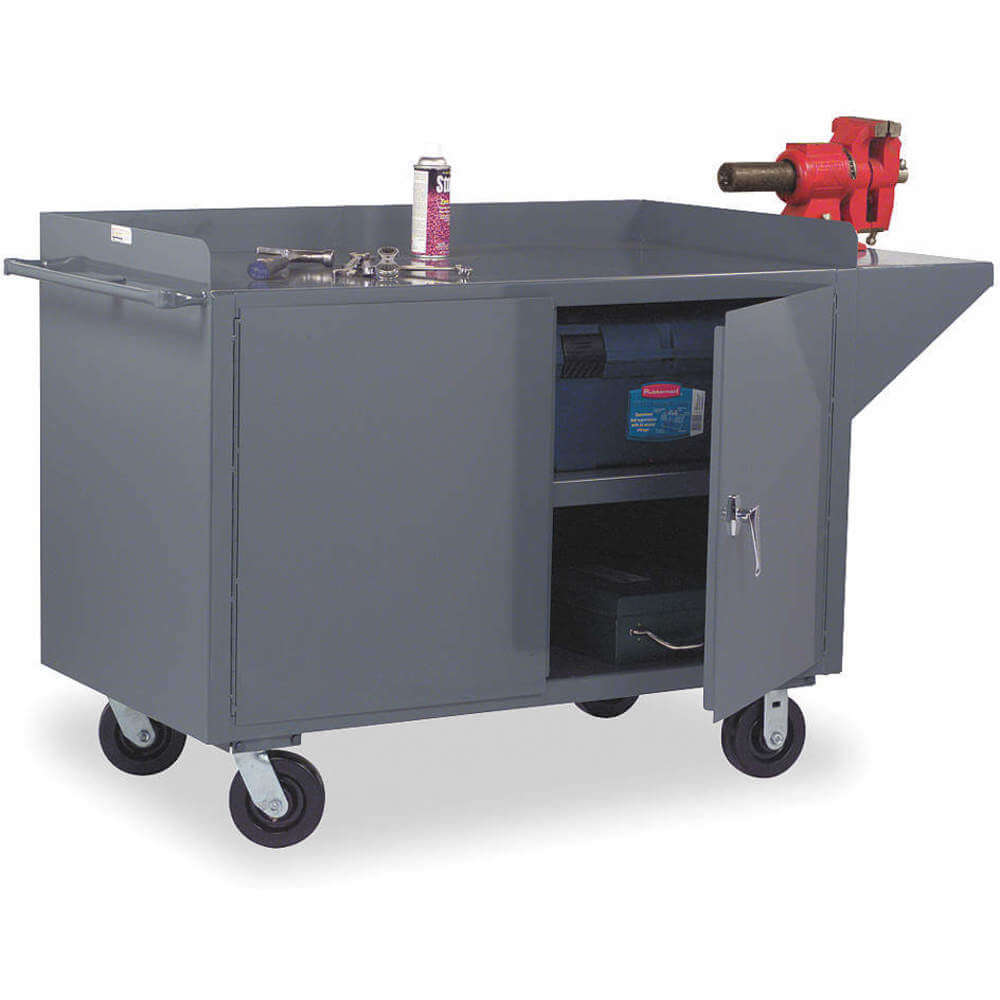 DURHAM MANUFACTURING 3400-95 Mobile Bench Cabinet, Length 60 Inch, Width 24 Inch | AB3HLX 1TGL6