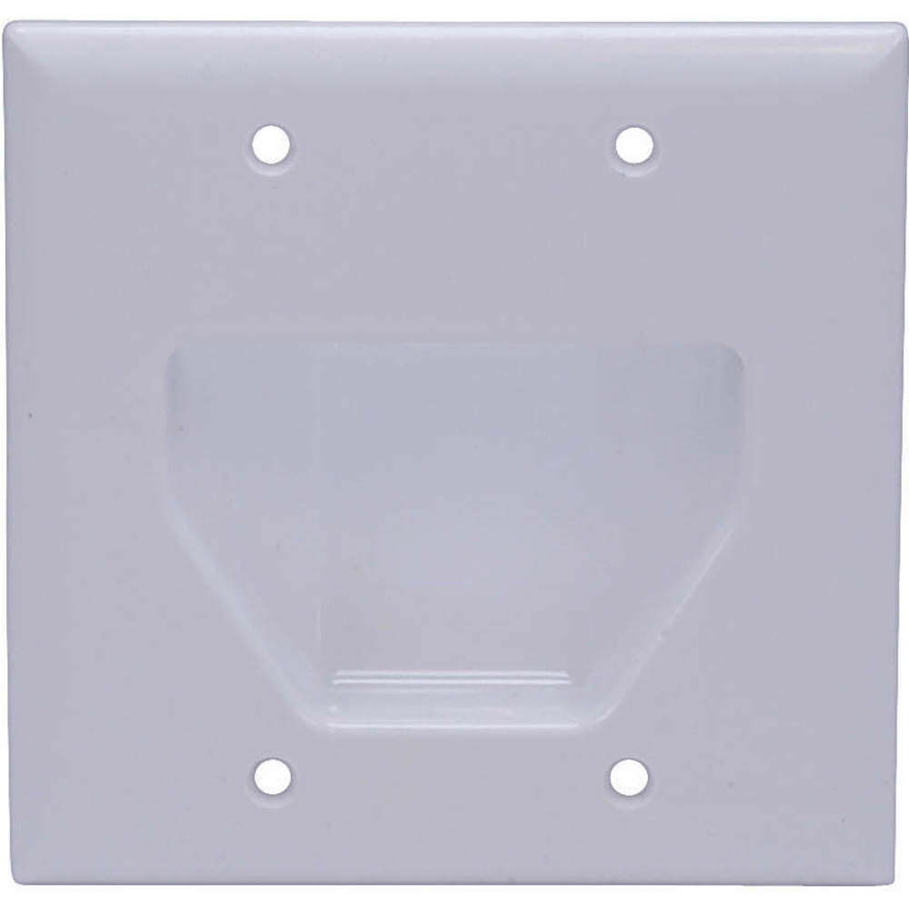 MONOPRICE 4001 Wall Plate Cable Recessed 2g White | AC7ETJ 38F882