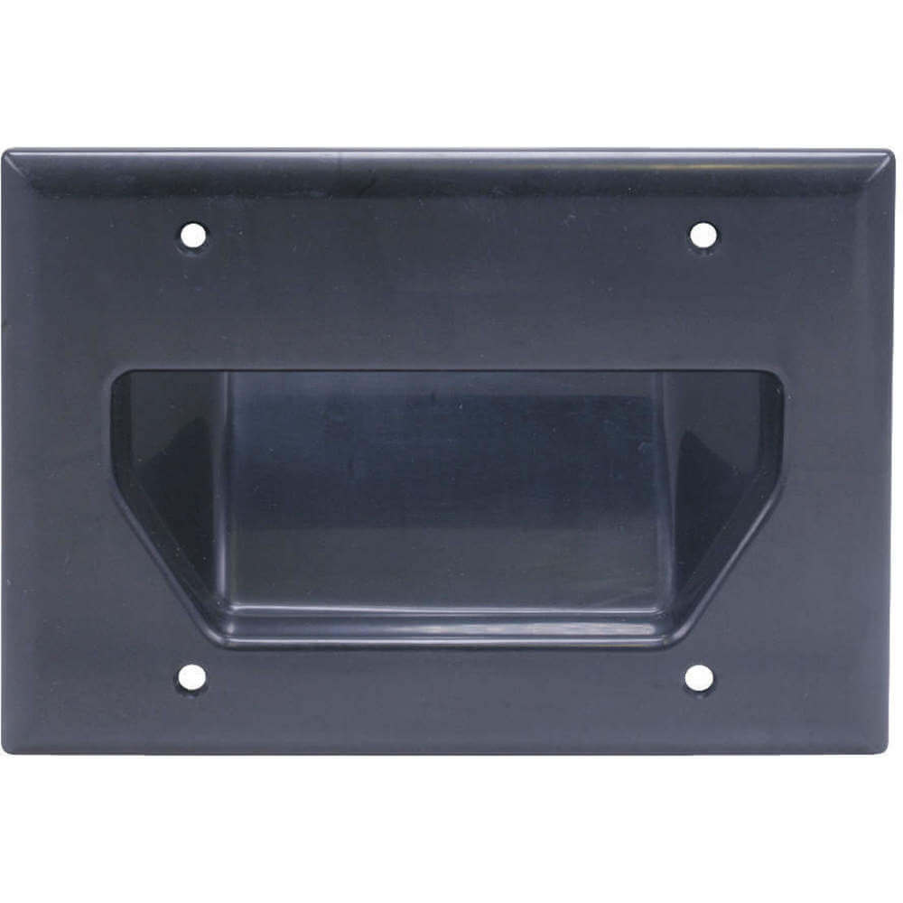 MONOPRICE 4002 Wall Plate Cable Recessed 3g Black | AC7ETK 38F883