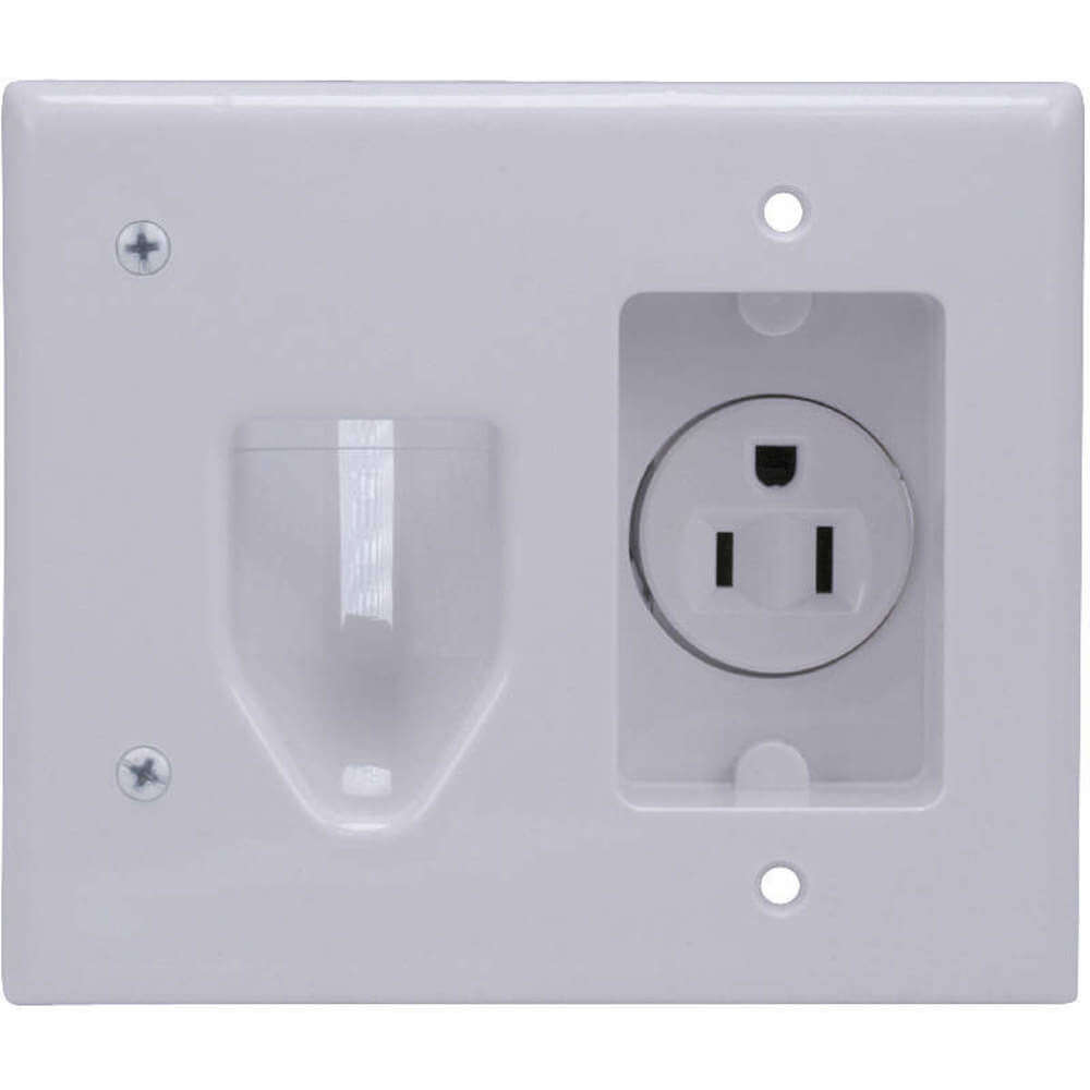 MONOPRICE 4006 Wall Plate Recessed Power White | AC7ERZ 38F872