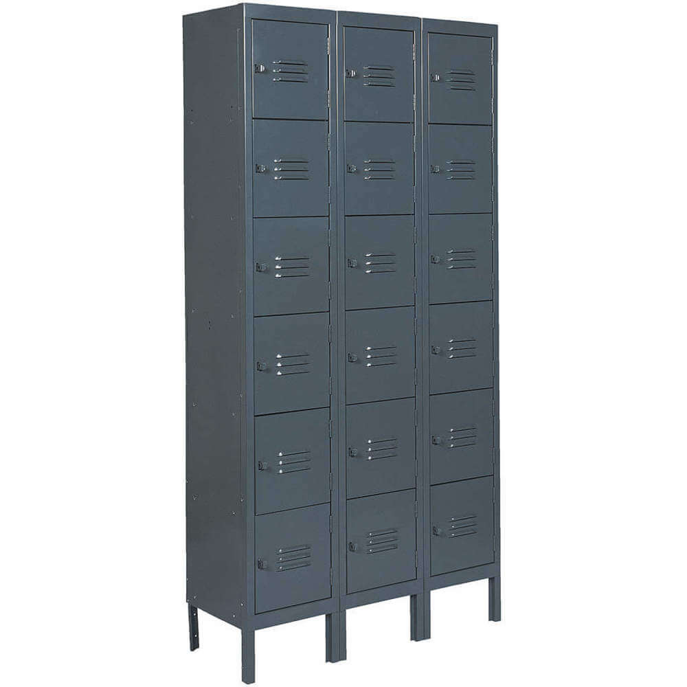 APPROVED VENDOR 4KCU4 Unassembled Locker 6 Tier Width 36 Depth 15 Height 78 Gray | AD8GHL