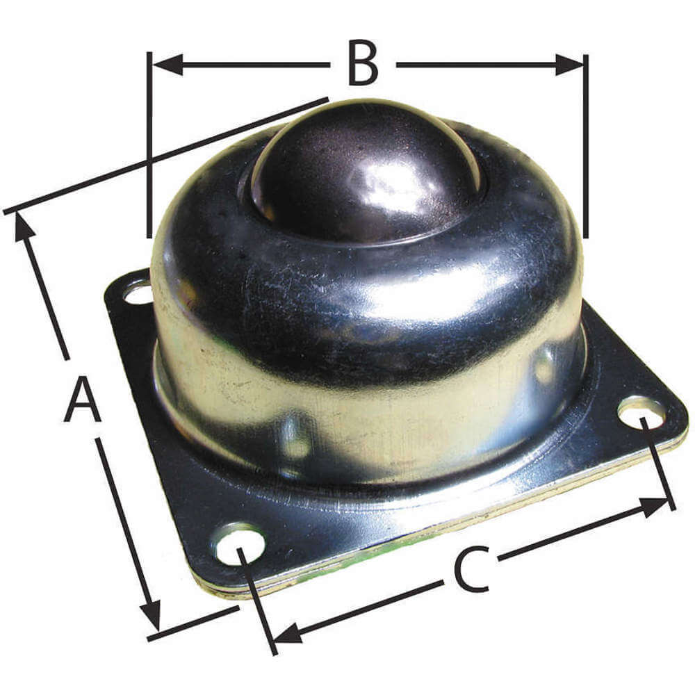 Ball Transfer Flange Ball Diameter 1 1/2 In