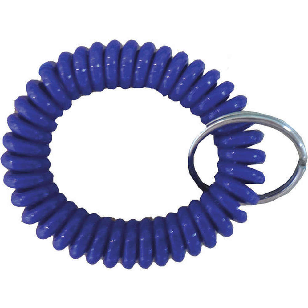 Wrist Coil With Split Key Ring Blue
