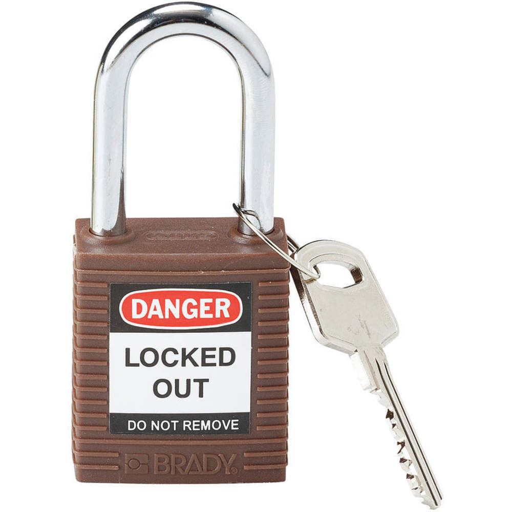 BRADY 103033 Lockout Padlock Keyed Different Brown 1/4in. Diameter | AC8EEM 39N155