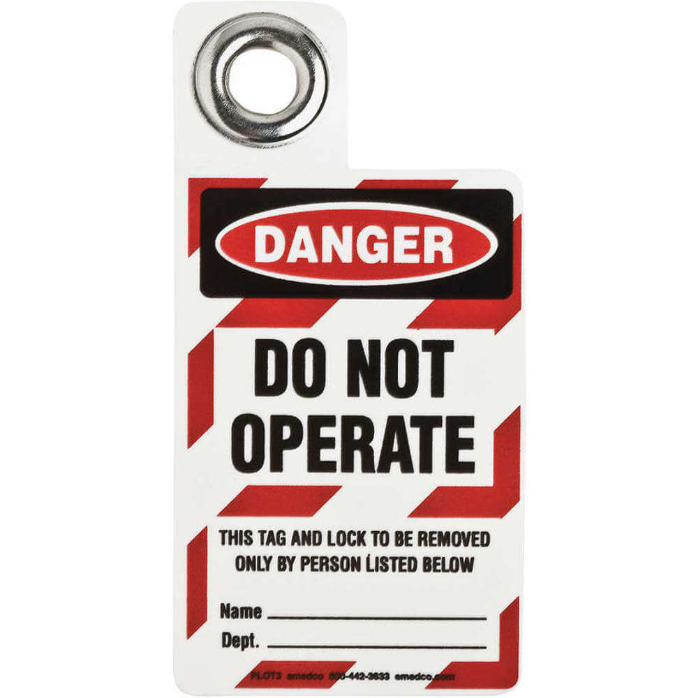 Danger Tag, 3 x 2 Inch, Danger Do Not Operate, Vinyl, English