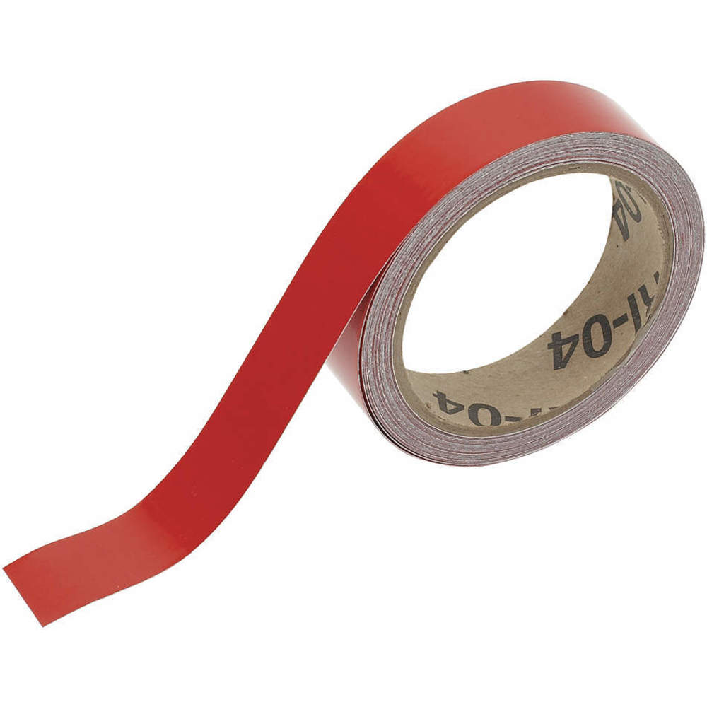 Pipe Marking Tape, Red, 1 Inch Width, 30 ft Roll Length, Vinyl