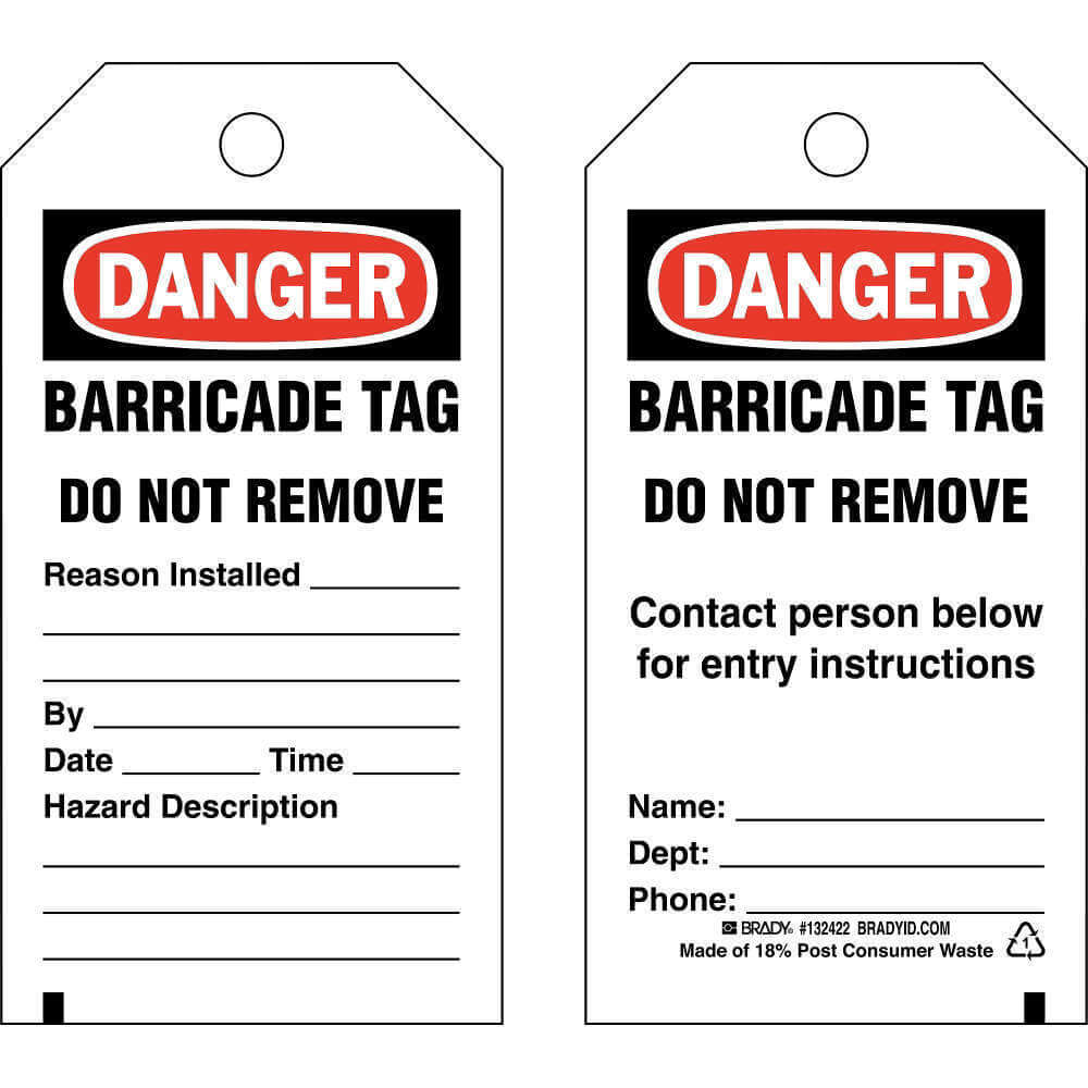 BRADY 132422 Caution Tag 5-3/4 Inch Height x 3 Inch Width Polyester PK25 | AH2MCG 29UG15