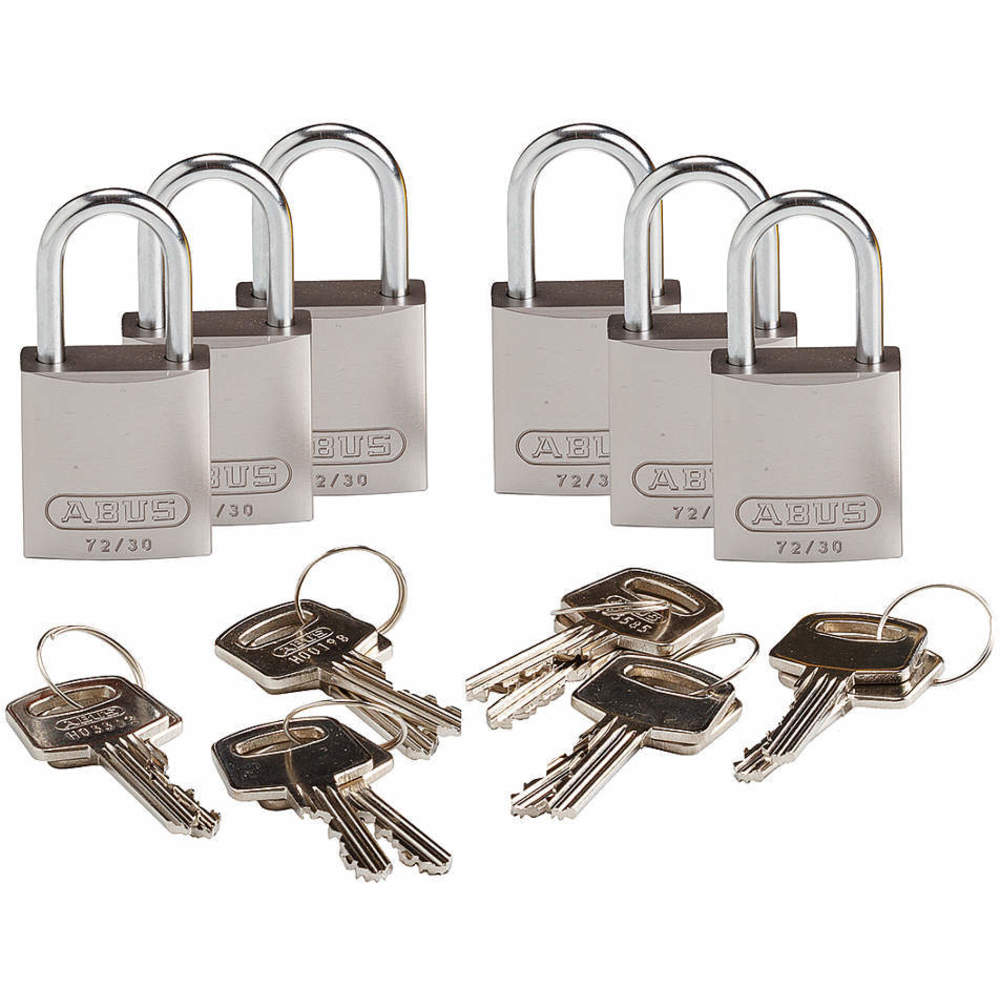 Lockout Padlock, Keyed Different, Aluminium, Compact Body Size, Aluminium, Silver