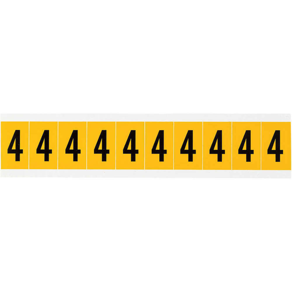 BRADY 1530-4 Number Label 4 1-1/2 Inch Height x 7/8 Inch Width Vinyl | AH3JHM 32ME44
