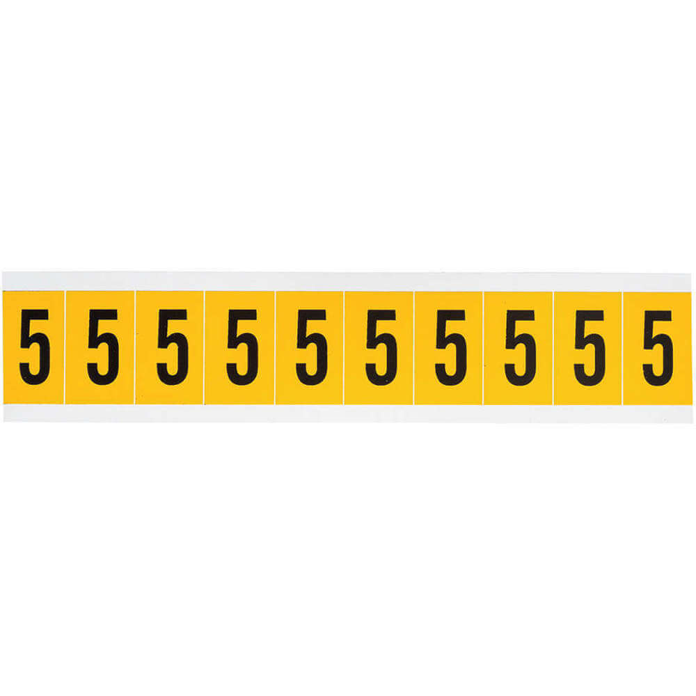 BRADY 1530-5 Number Label 5 1-1/2 Inch Height x 7/8 Inch Width Vinyl | AH3JHN 32ME45