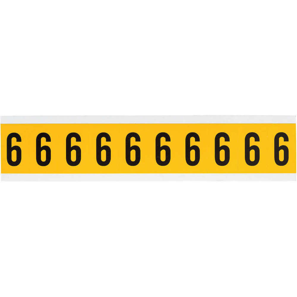 BRADY 1530-6 Number Label 6 1-1/2 Inch Height x 7/8 Inch Width Vinyl | AH3JHP 32ME46