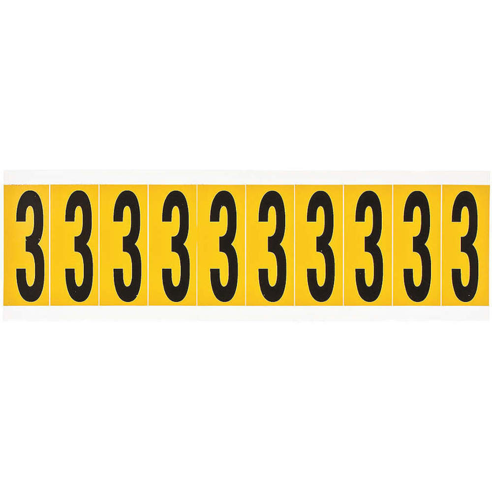 BRADY 1534-3 Number Label 1-15/16 Inch Height Character Vinyl | AG9KHV 20TA72