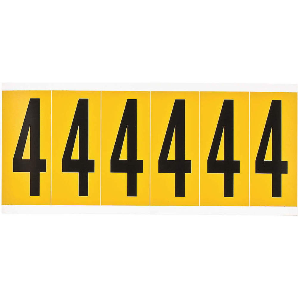 BRADY 1550-4 Number Label 4 1-1/2 Inch Width x 3-1/2 Inch Height | AH2BYM 24UZ02