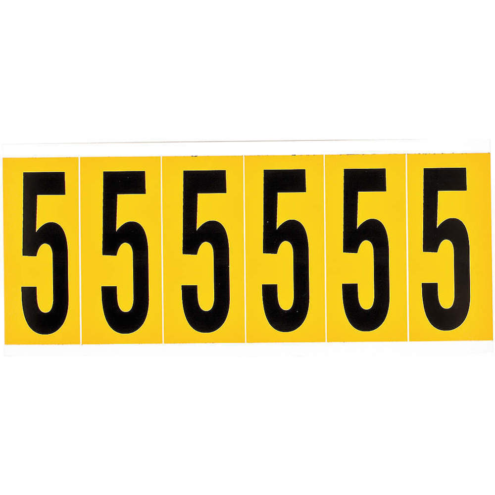 BRADY 1550-5 Number Label 5 1-1/2 Inch Width x 3-1/2 Inch Height | AH2BYN 24UZ03