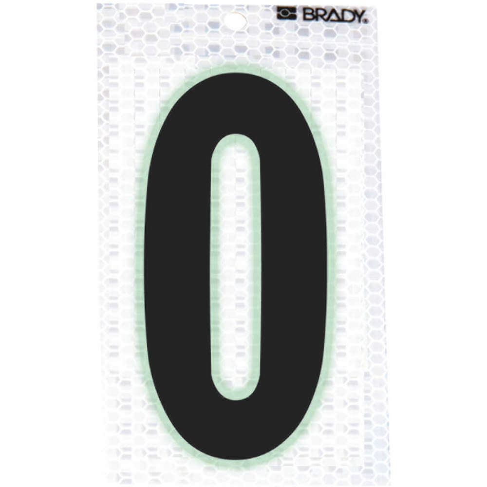 BRADY 3020-0 Ultra Reflective Numbers 0 6 Inch H - Pack Of 10 | AA6RHG 14R172