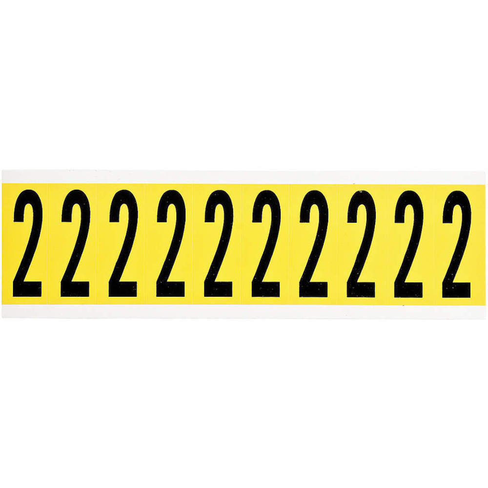 BRADY 3440-2 Number Label 1-15/16 Inch Height Character Vinyl | AG9KJN 20TA89