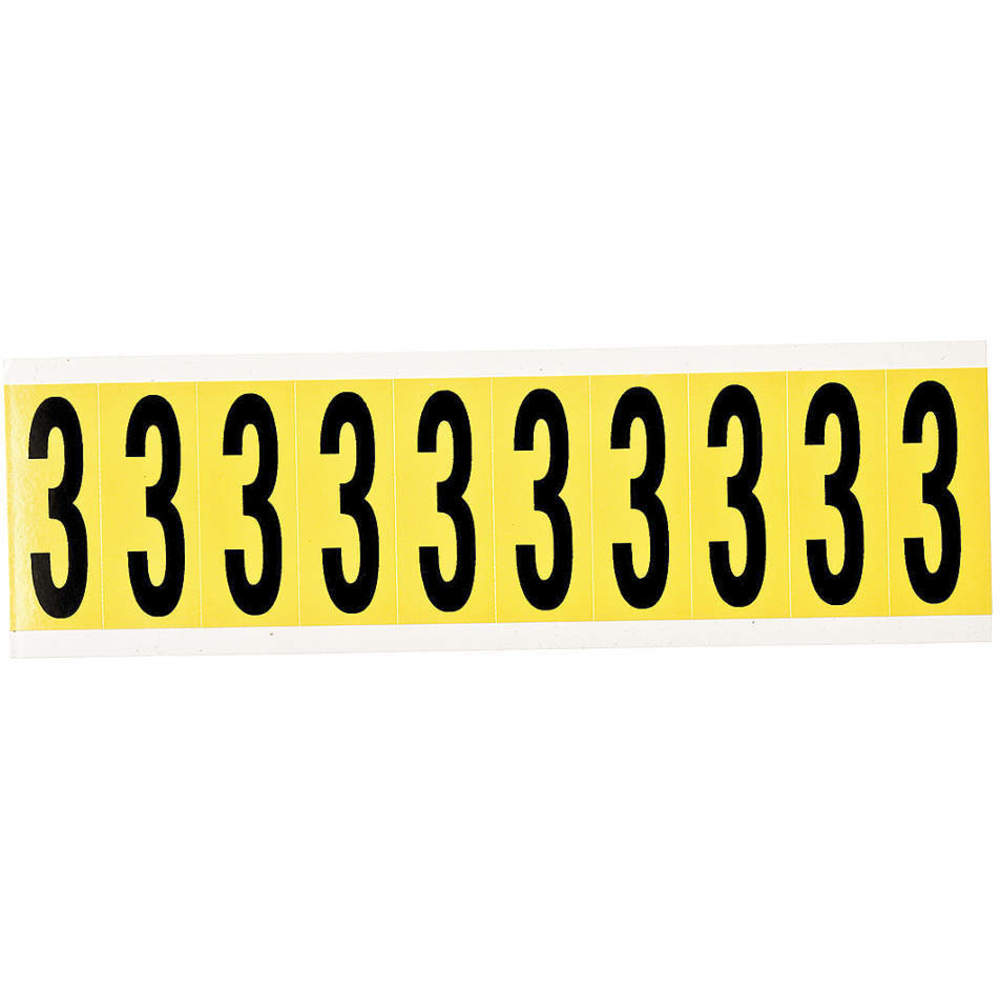BRADY 3440-3 Number Label 1-15/16 Inch Height Character Vinyl | AG9KJP 20TA90