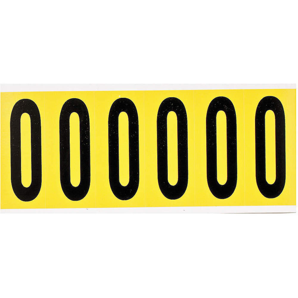 BRADY 3450-0 Number Label 0 1-1/2 Inch Width x 3-1/2 Inch Height | AH2BZZ 24UZ36