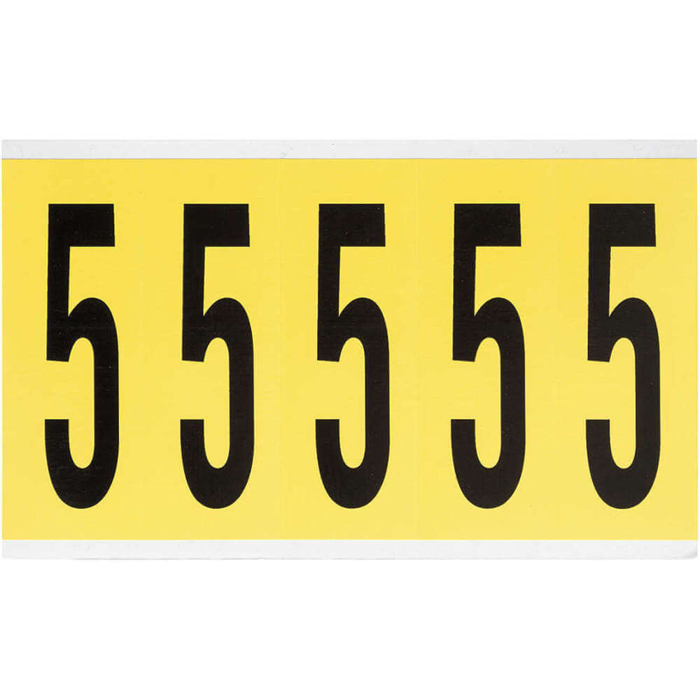 BRADY 3460-5 Number Label 5 5 Inch Height x 1-3/4 Inch Width No. Cards 1 | AH3JRB 32MG20